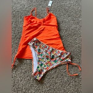 Brand new with tags, orange tankini